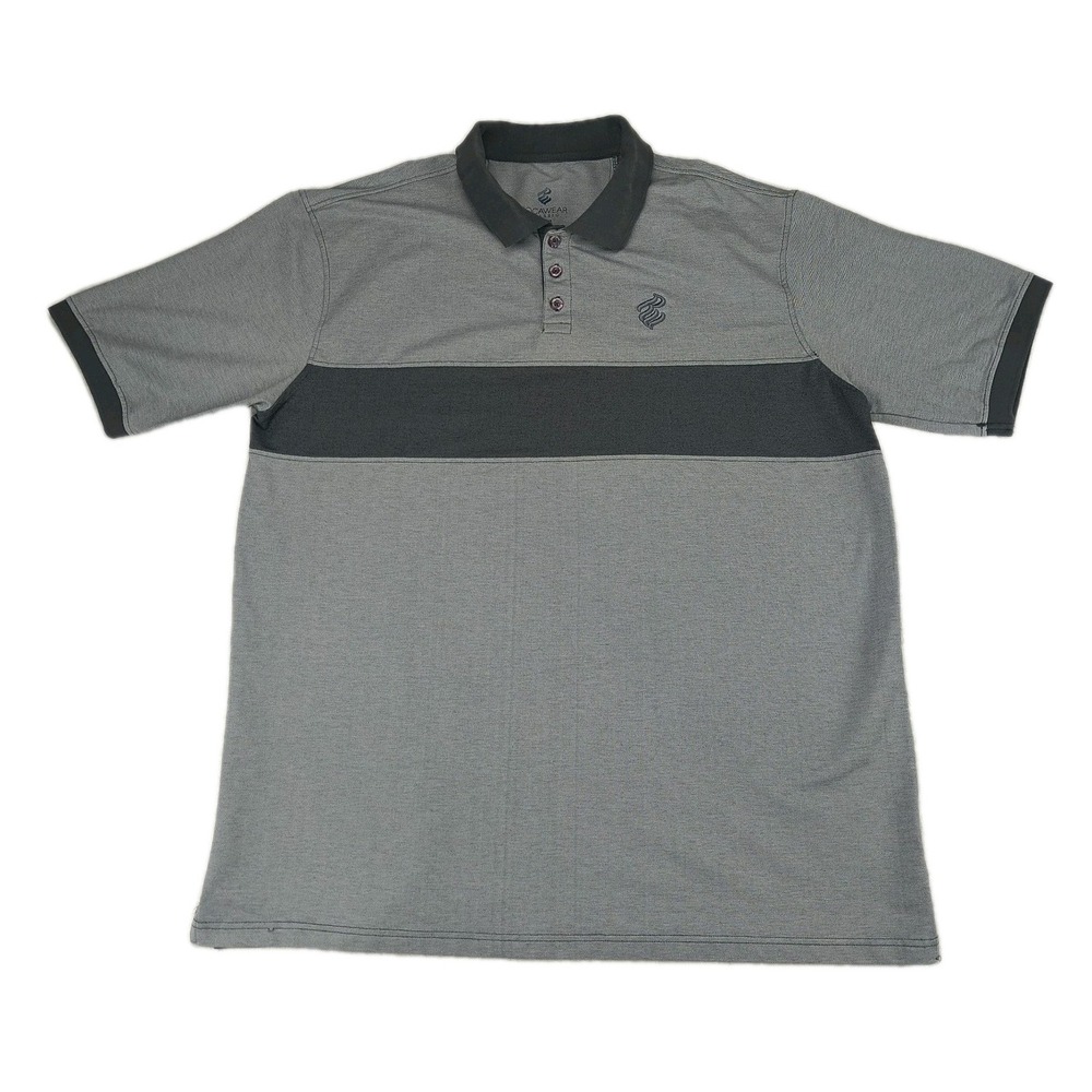 Rocawear Classic Men 3XB Gray Colorblock Short Sleeve Polo Shirt Streetwear Logo